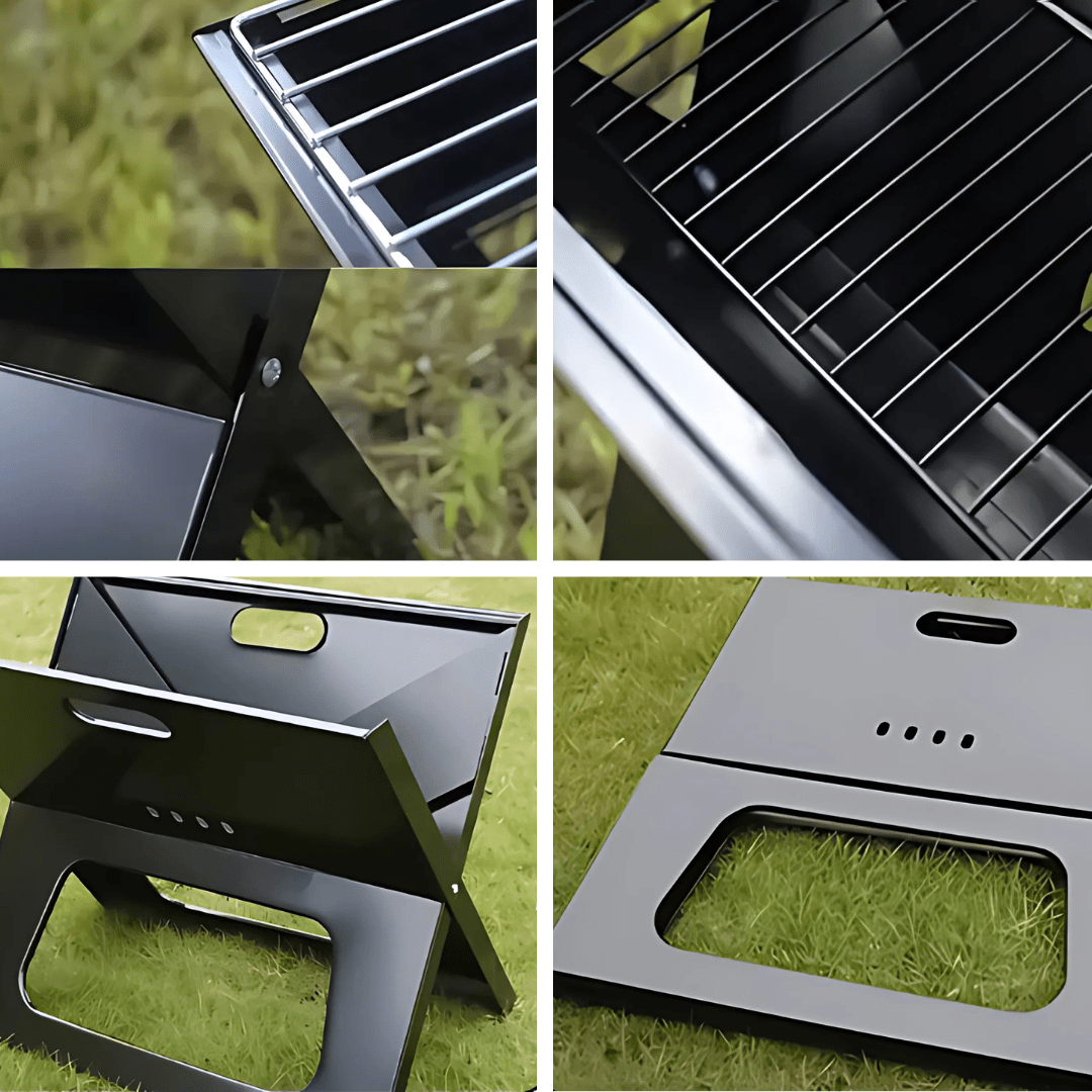 Parrillero Plegable Portátil de Metal Premium - Malvo