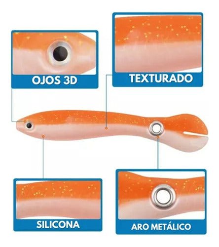Señuelos Flexibles De Silicona Para Pesca 10cm Pack X 5 - Malvo