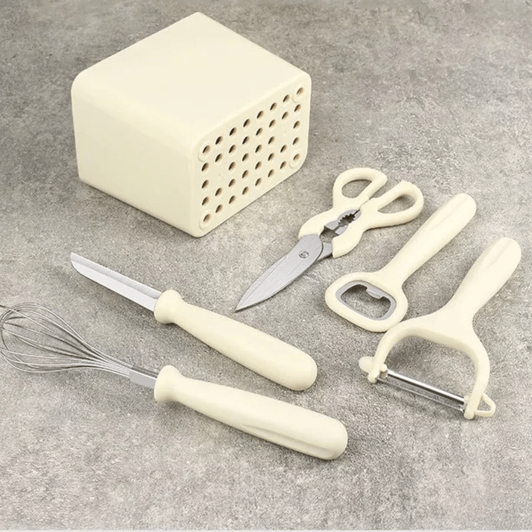 Set de Utensilios para Cocina 5 en 1 - Versatilidad y Organización en tu Cocina - Malvo