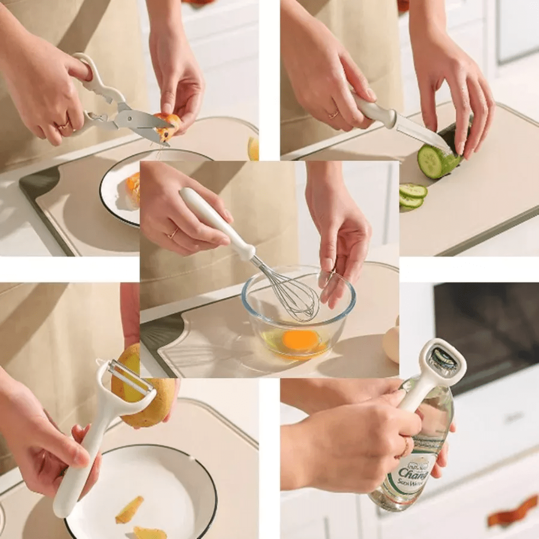 Set de Utensilios para Cocina 5 en 1 - Versatilidad y Organización en tu Cocina - Malvo
