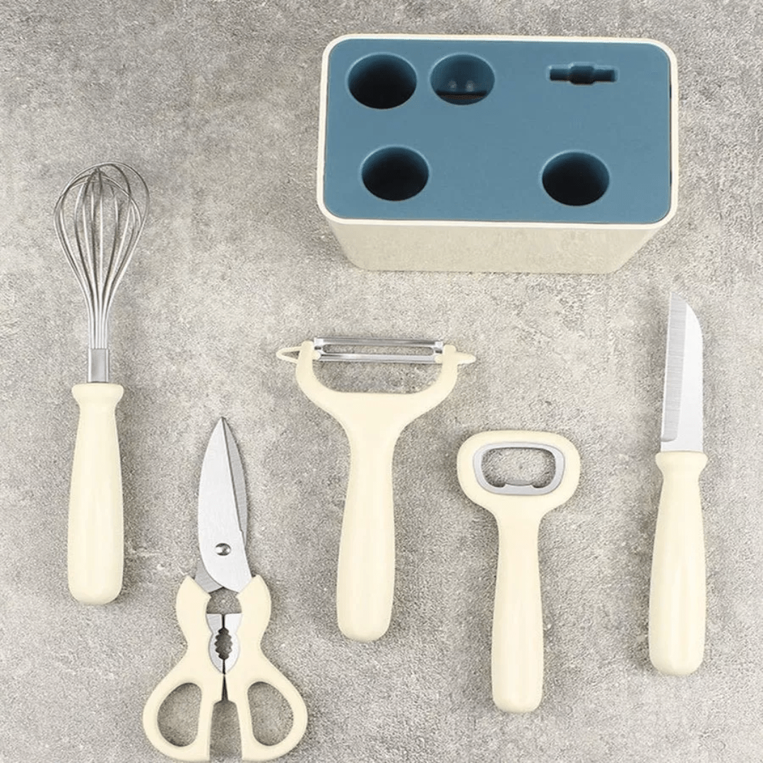Set de Utensilios para Cocina 5 en 1 - Versatilidad y Organización en tu Cocina - Malvo