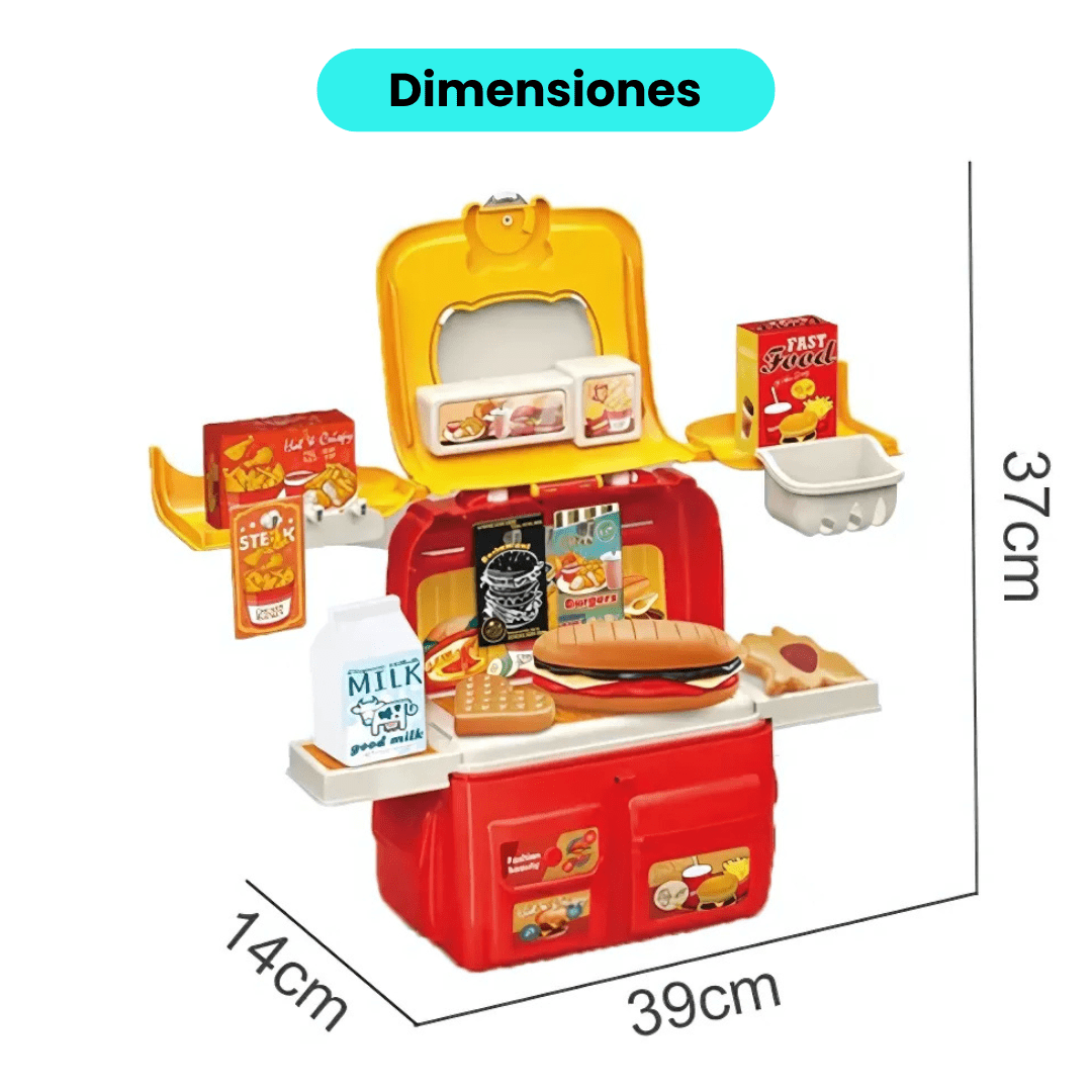 Set Valija Plegable Cocinita Hamburguesas - Malvo