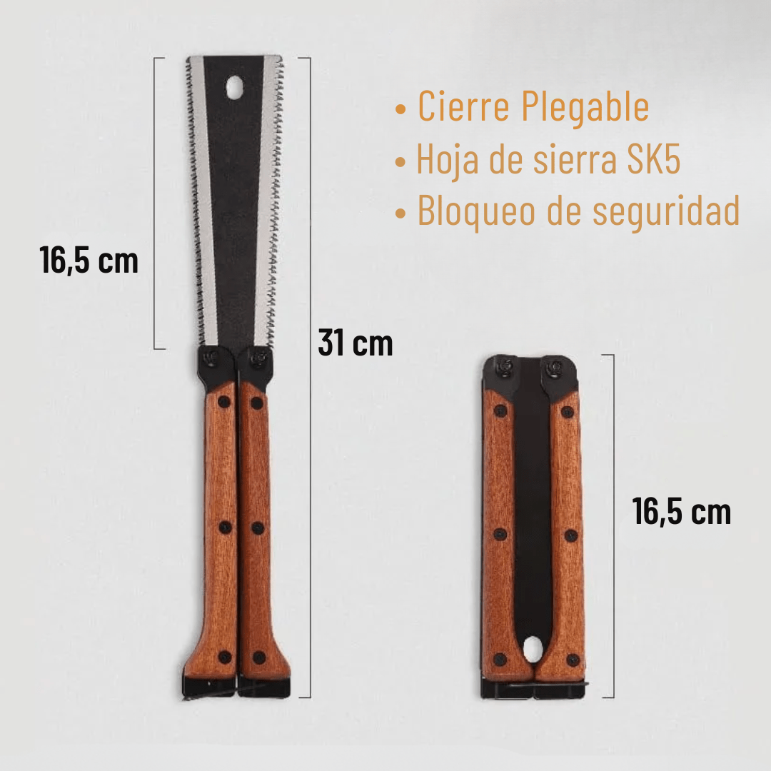 Sierra Serrucho Japones De Mano Doble Filo Mango Madera Tratada - Malvo