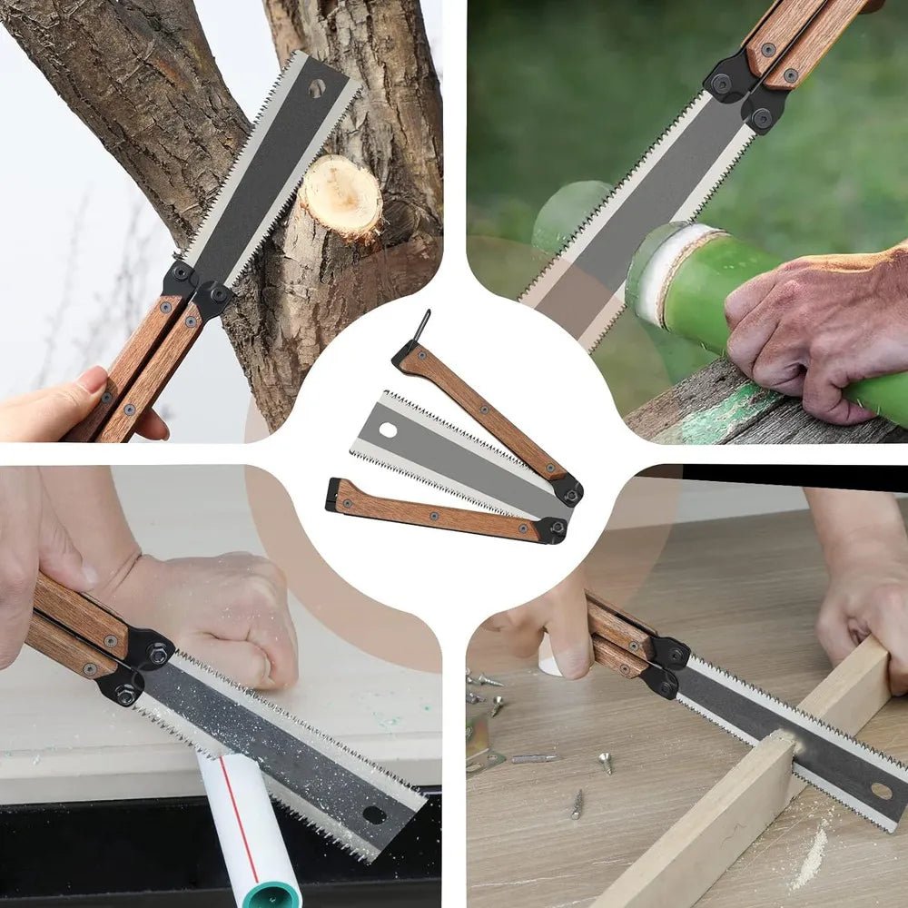 Sierra Serrucho Japones De Mano Doble Filo Mango Madera Tratada - Malvo