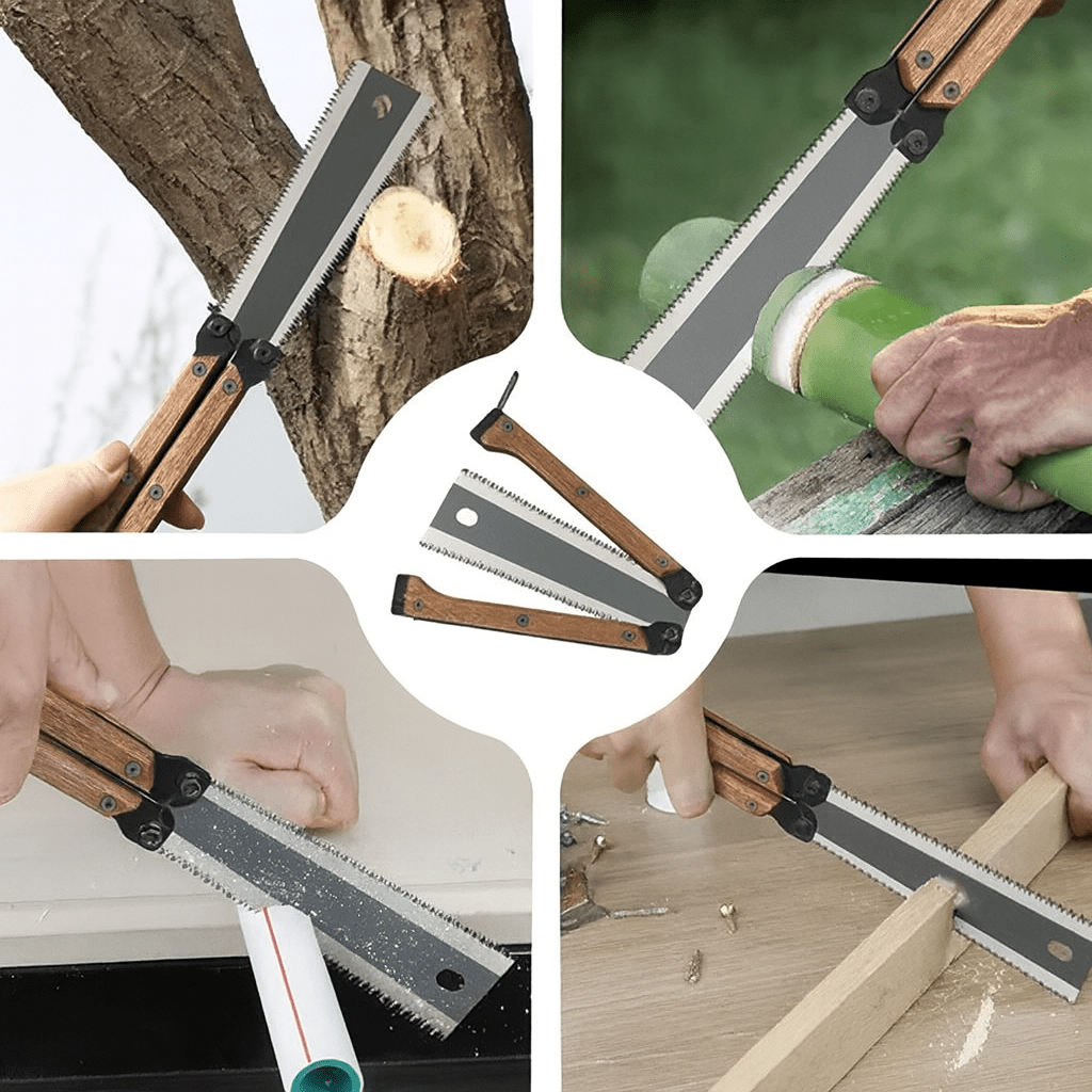 Sierra Serrucho Japones De Mano Doble Filo Mango Madera Tratada - Malvo