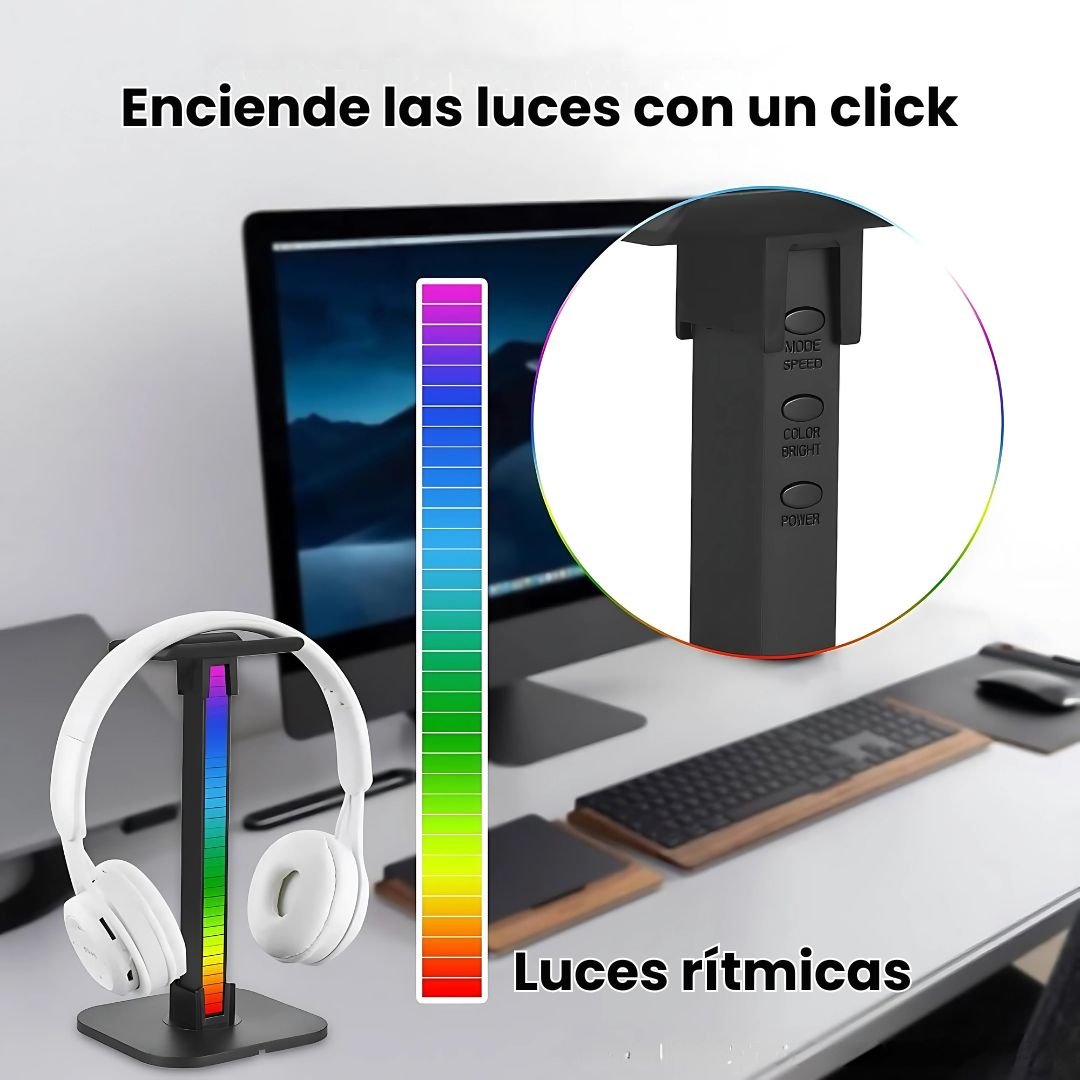 Soporte LED RGB para Auriculares - Malvo