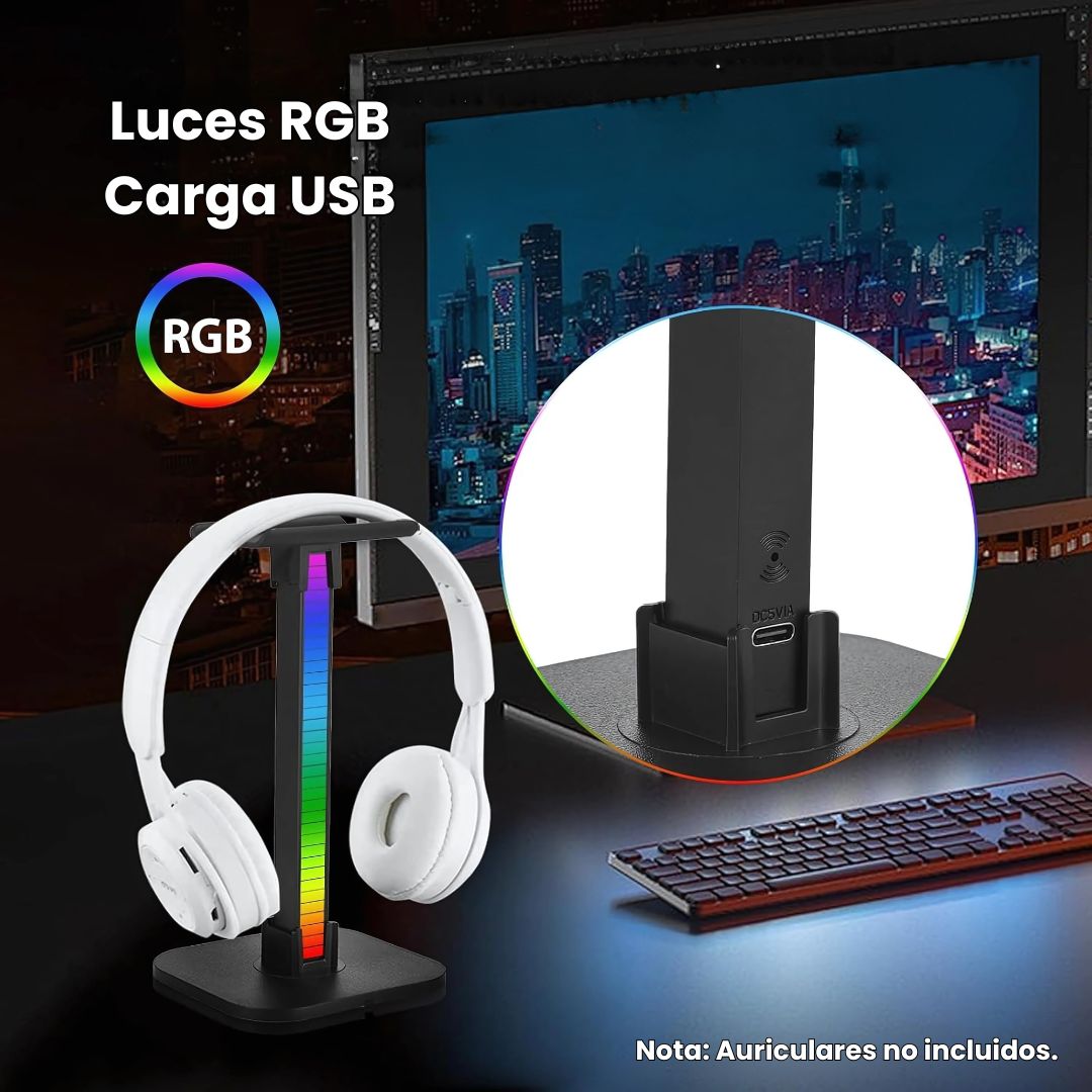 Soporte LED RGB para Auriculares - Malvo