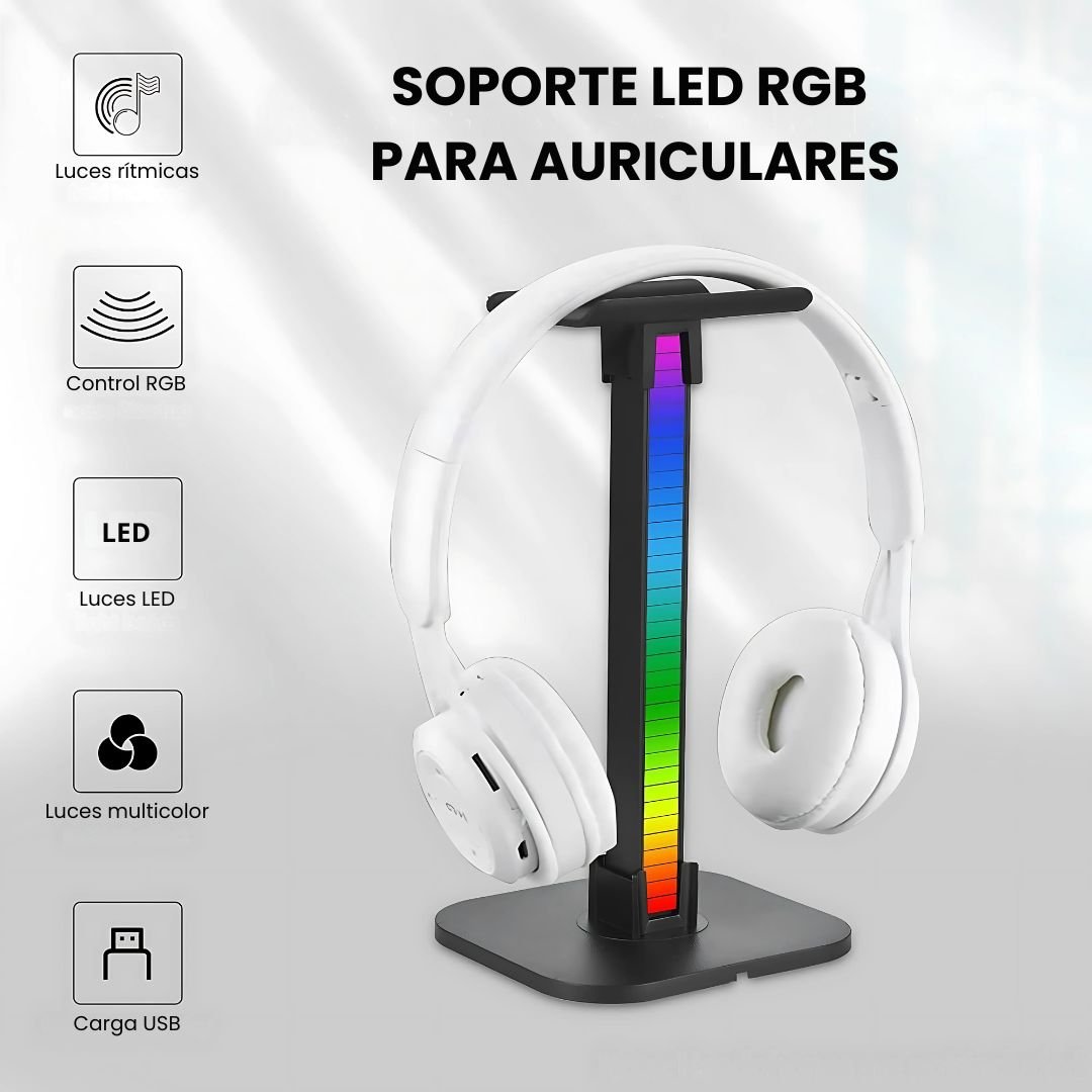Soporte LED RGB para Auriculares - Malvo