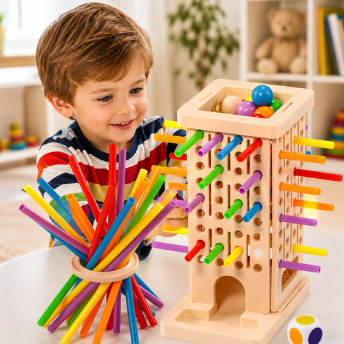 Torre Didáctica de Palitos con Pelotas
