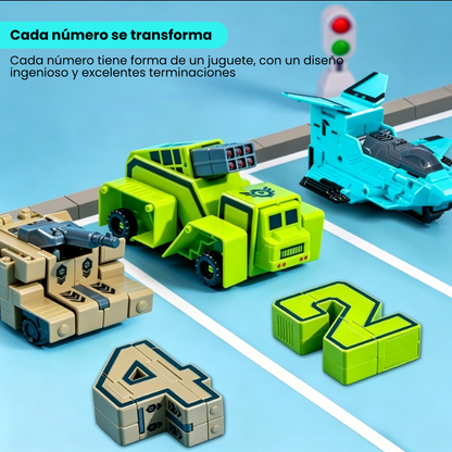 Juego de Números Transformables en Vehiculos y Robots