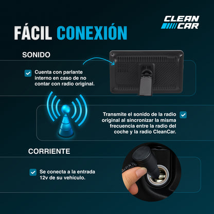 Pantalla Para Auto Portátil Táctil 7" Pulgadas con Cámara Reversa