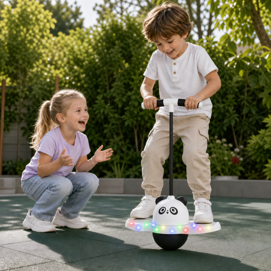 Pogo Saltarin Panda con Pelota Inflable y Luces LED