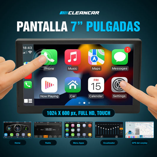 Pantalla Para Auto Portátil Táctil 7" Pulgadas con Cámara Reversa