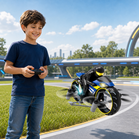 Motocicleta Dron 2 en 1 Aerea y Terrestre a Control Remoto