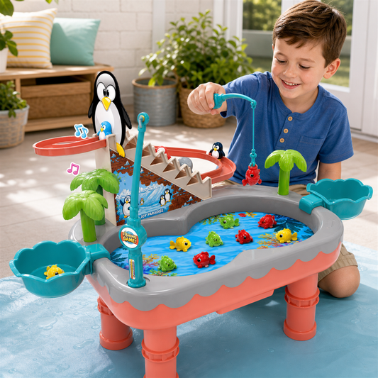 Juego Piscina de Pesca con Tobogán Interactivo