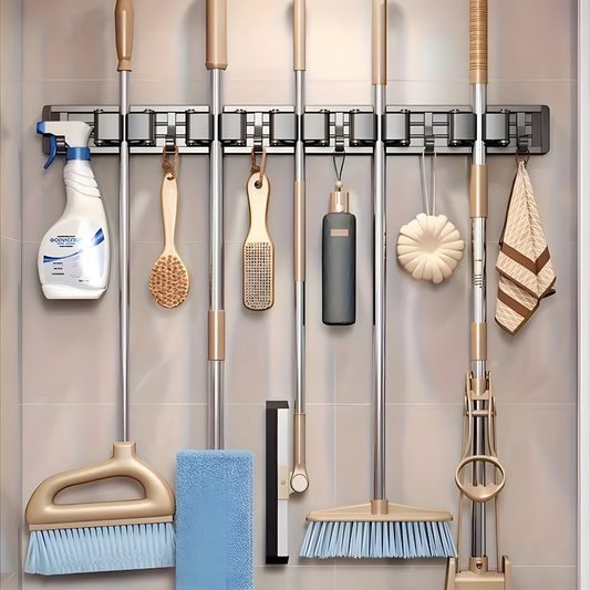 Porta Escobas con Ganchos 5 Espacios