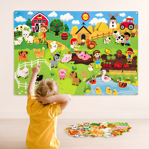 Fieltro Granja de Animales Colocables Velcro