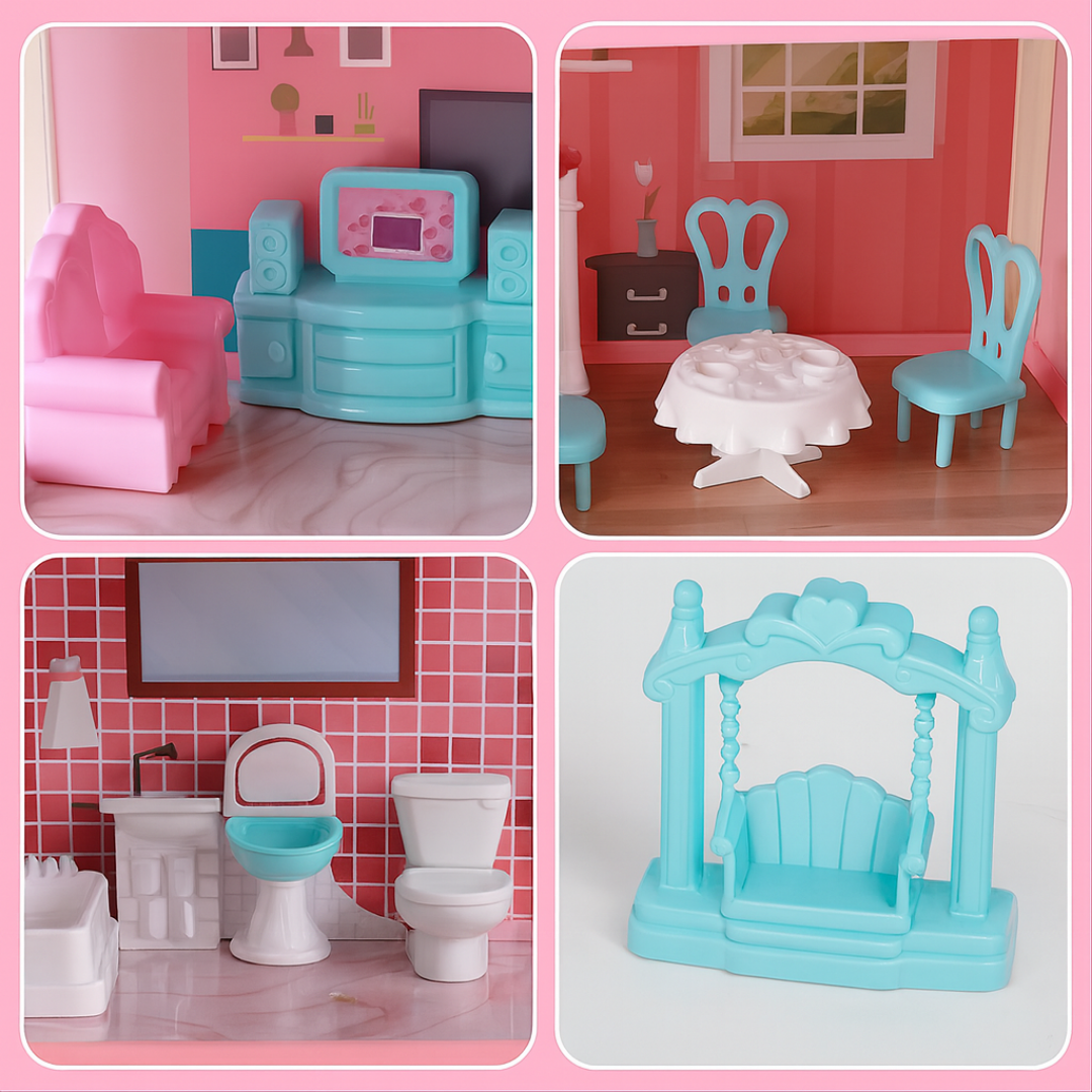 Casa de Muñecas Gigante 14 Habitaciones + 38 Accesorios