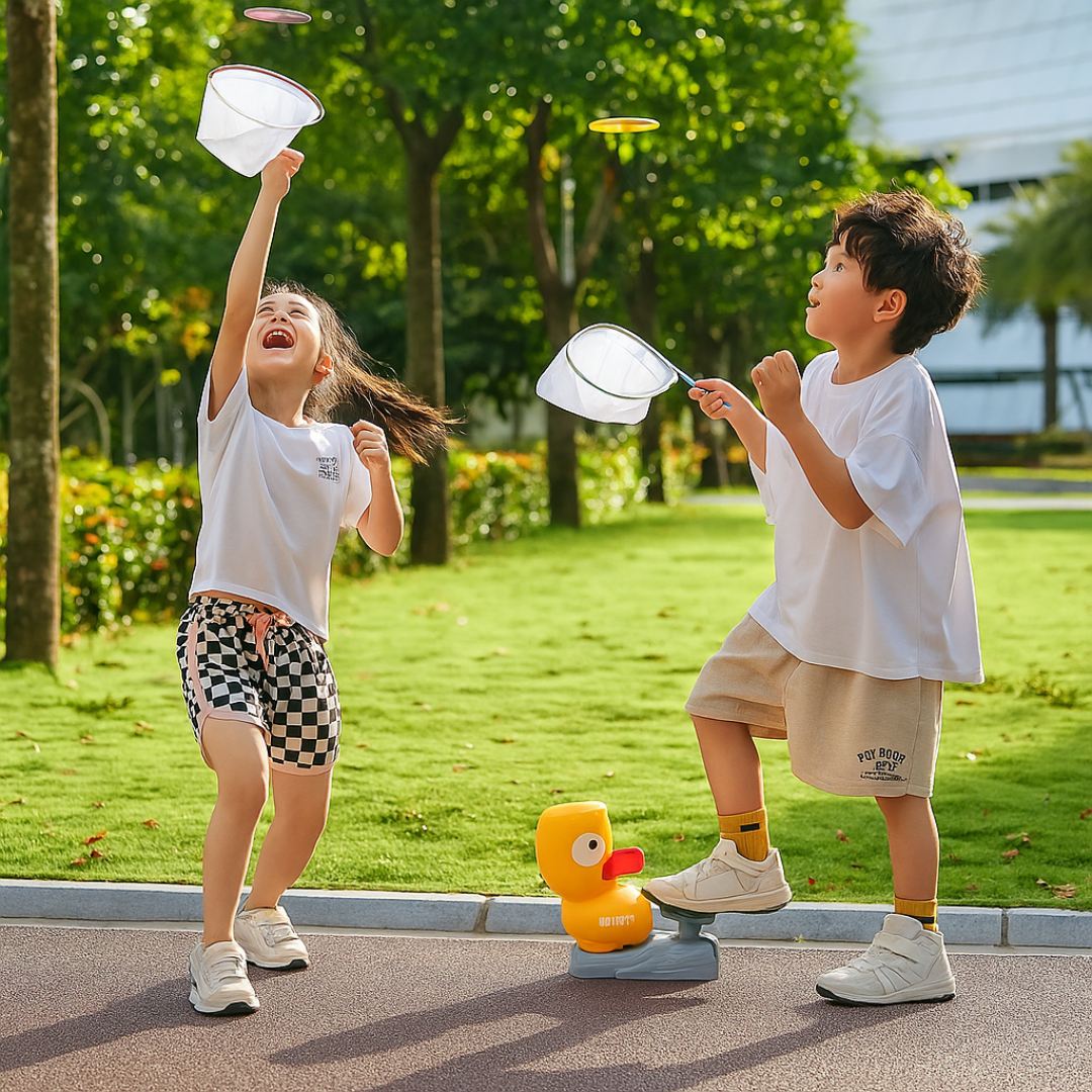 Pato Lanzador de Discos a Distancia Con Calderin