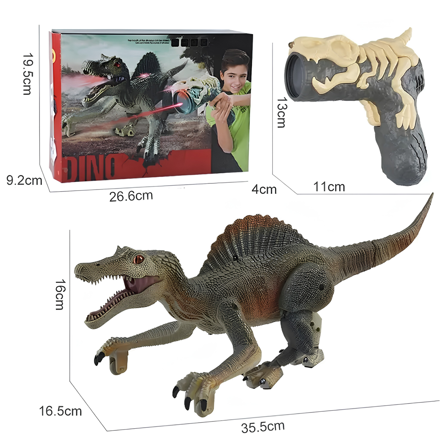 Dinosaurio a Control Remoto con Seguimiento Luz Láser para Niños