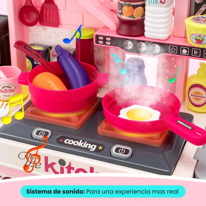 Cocina Interactiva Con Horno Y Vajilla Para Niños 53 Piezas