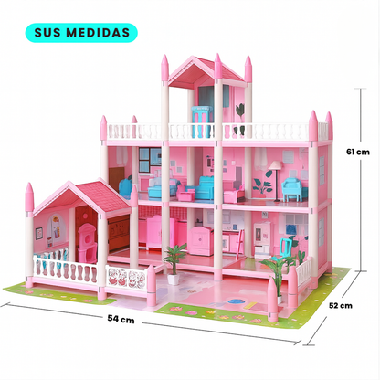 Casa de Muñecas Gigante 14 Habitaciones + 38 Accesorios