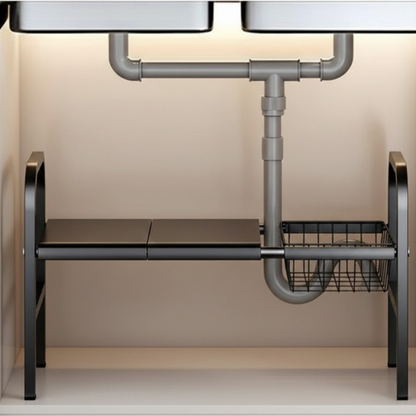 Organizador Bajo Mesada Diseño Industrial Extensible 53-88cm
