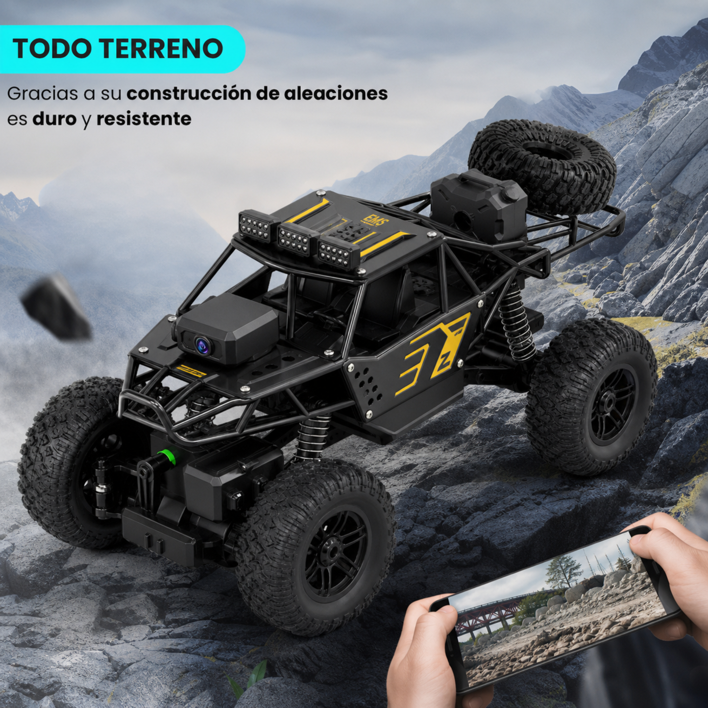 Auto todo Terreno 4x4 con Cámara Video a Control Remoto