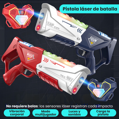 Juego Armas Laser Tira al Blanco con Chaleco Pechera y Sensores