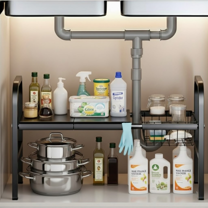 Organizador Bajo Mesada Diseño Industrial Extensible 53-88cm