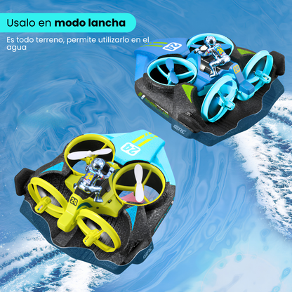 Dron Quadcopter 3 en 1 Agua, Aire y Tierra a Control Remoto