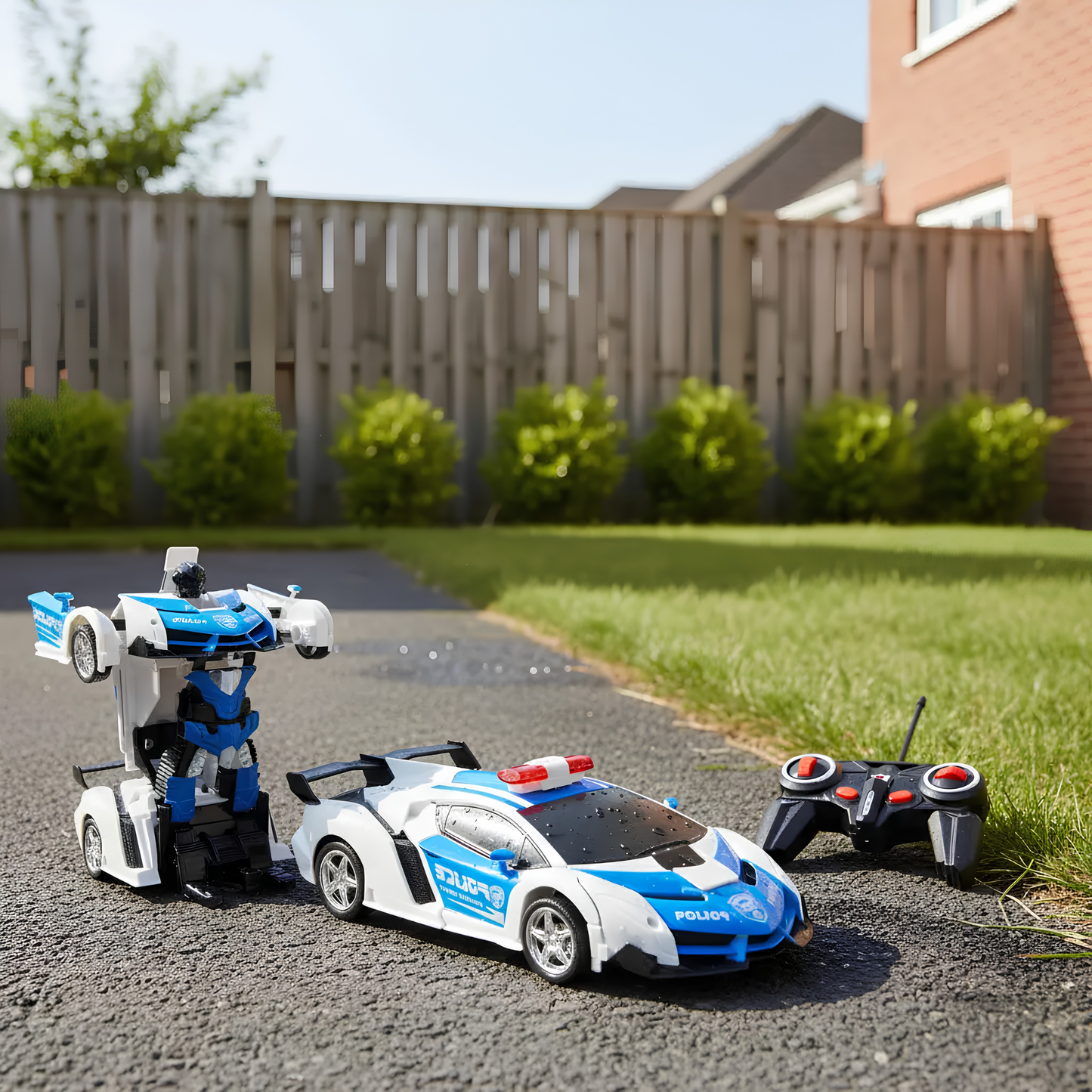 Auto Robot Patrulla a Control Remoto Transformer