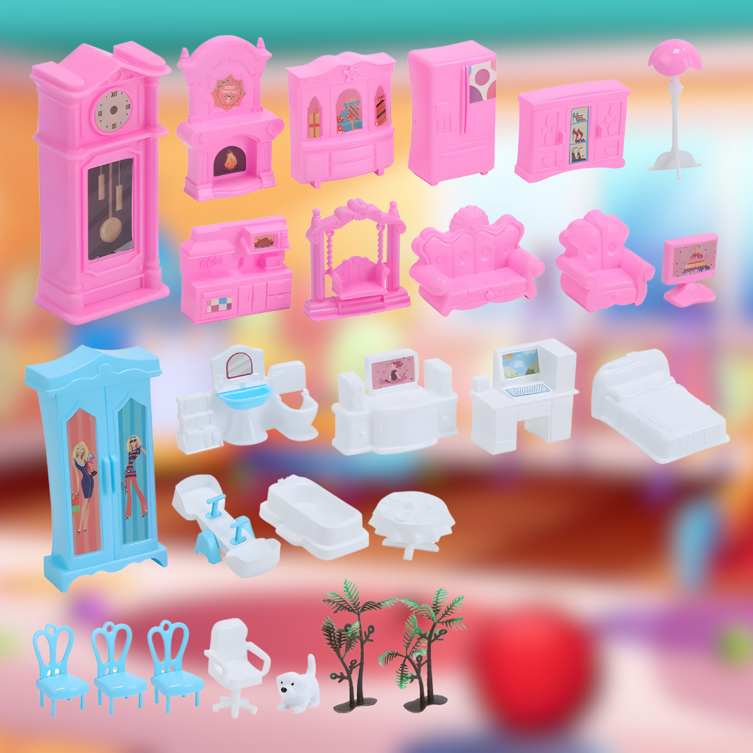 Casa de Muñecas Gigante 14 Habitaciones + 38 Accesorios