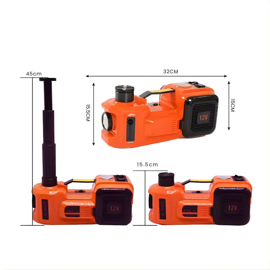 Gato Eléctrico 12v 5ton Con inflador Y Llave Para Auto Y Camioneta