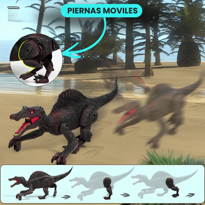 Dinosaurio a Control Remoto con Seguimiento Luz Láser para Niños