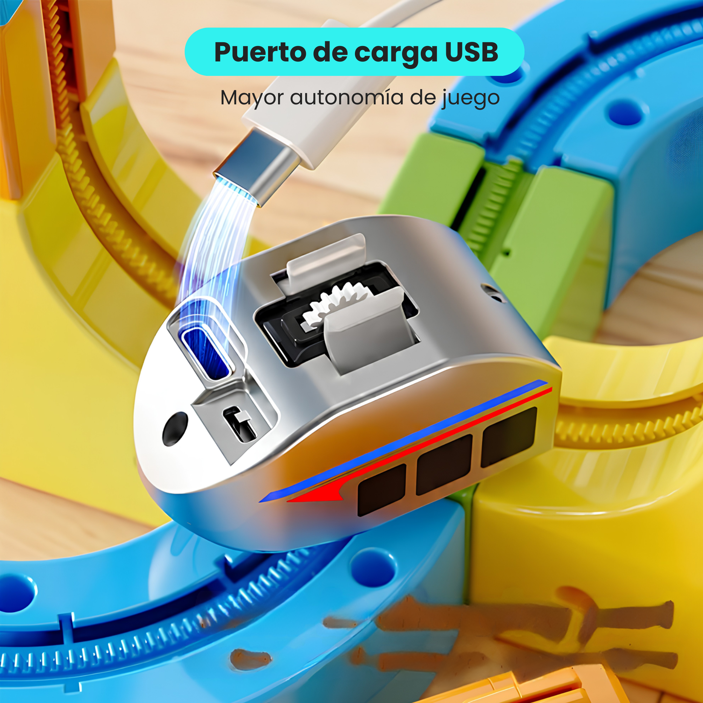 Juego de Tren Eléctrico Anti Gravedad Motorizado 146 Piezas
