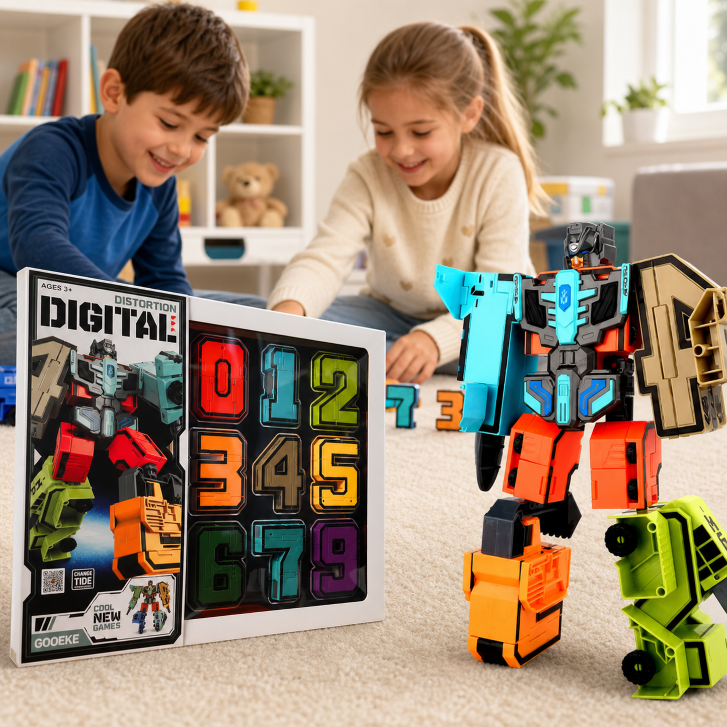 Juego de Números Transformables en Vehiculos y Robots