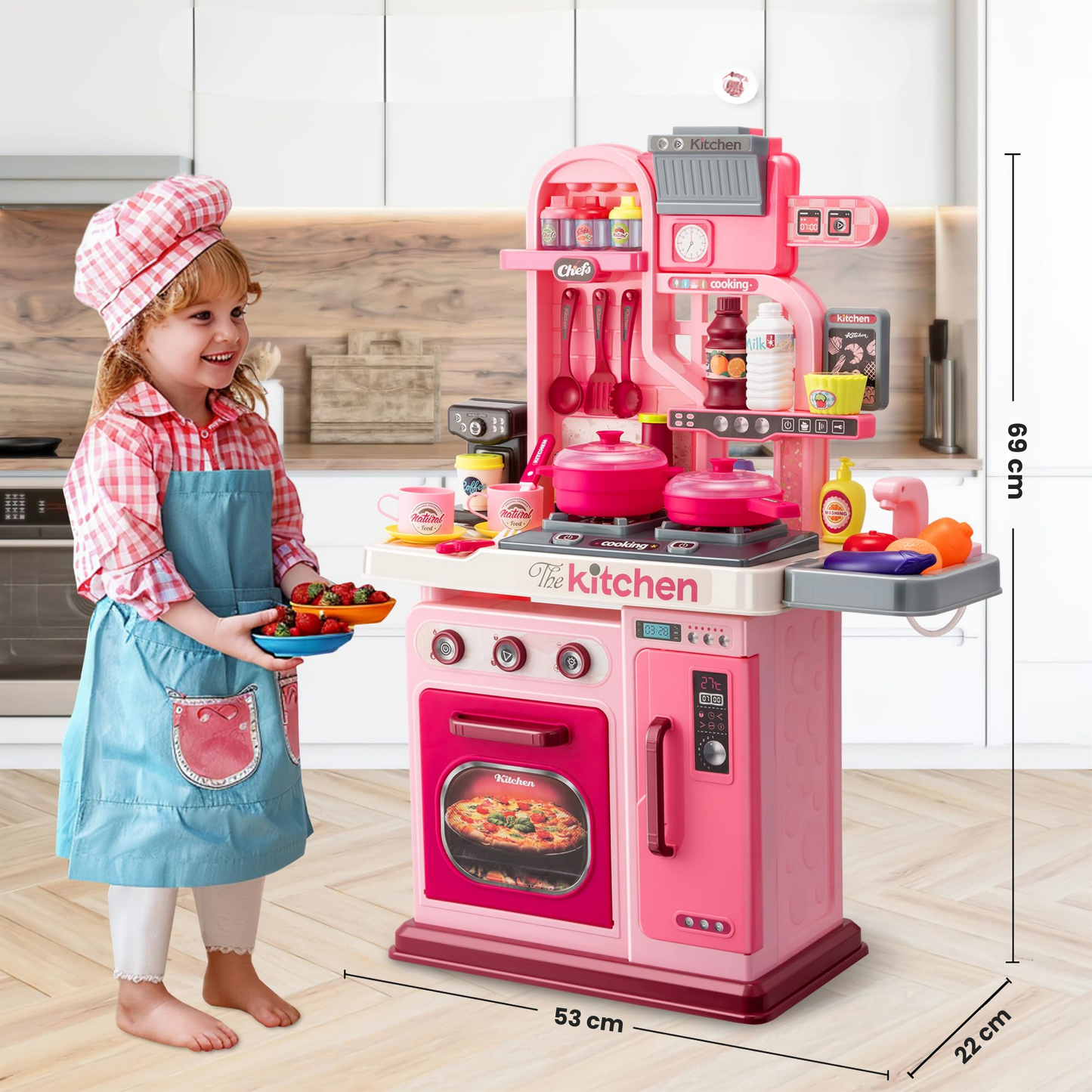 Cocina Interactiva Con Horno Y Vajilla Para Niños 53 Piezas