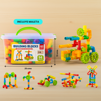 Tubos de Encastre Didáctico 94 Piezas