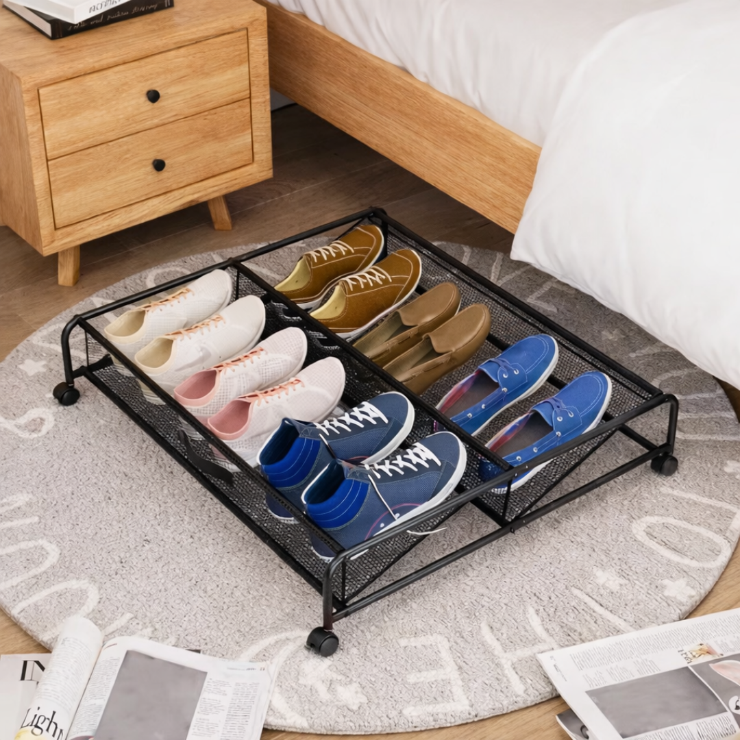 Zapatera Horizontal Bajo Cama con Ruedas
