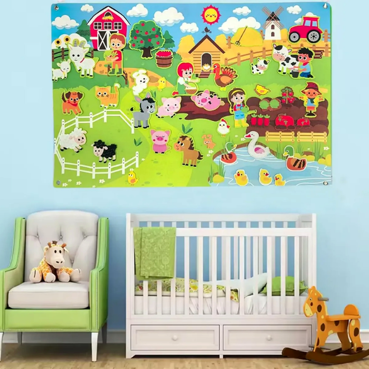 Fieltro Granja de Animales Colocables Velcro