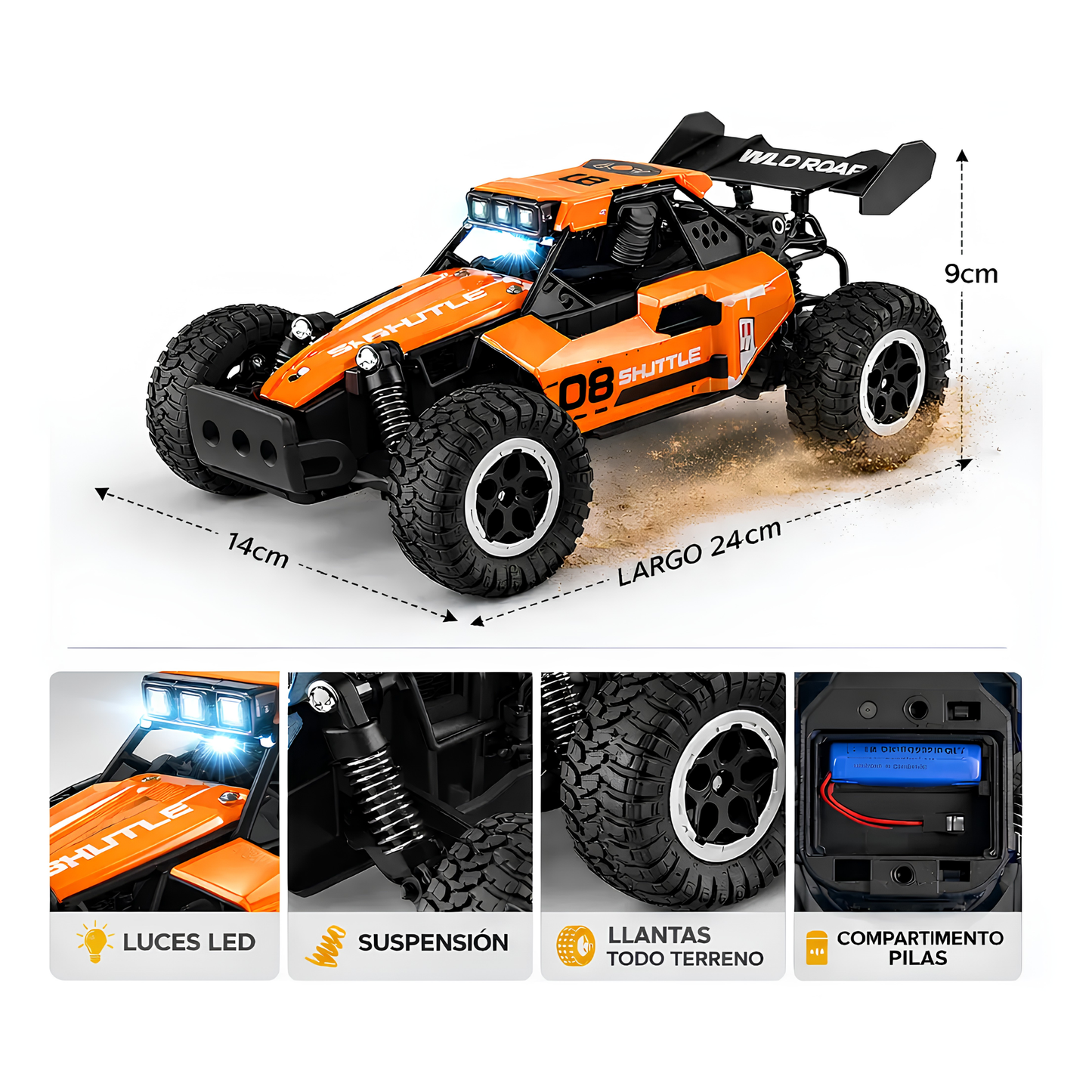Auto Todo Terreno Drift 4x4 a Control Remoto 20 km/h