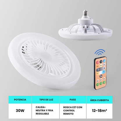 Lámpara Led de Techo con Ventilador Regulable
