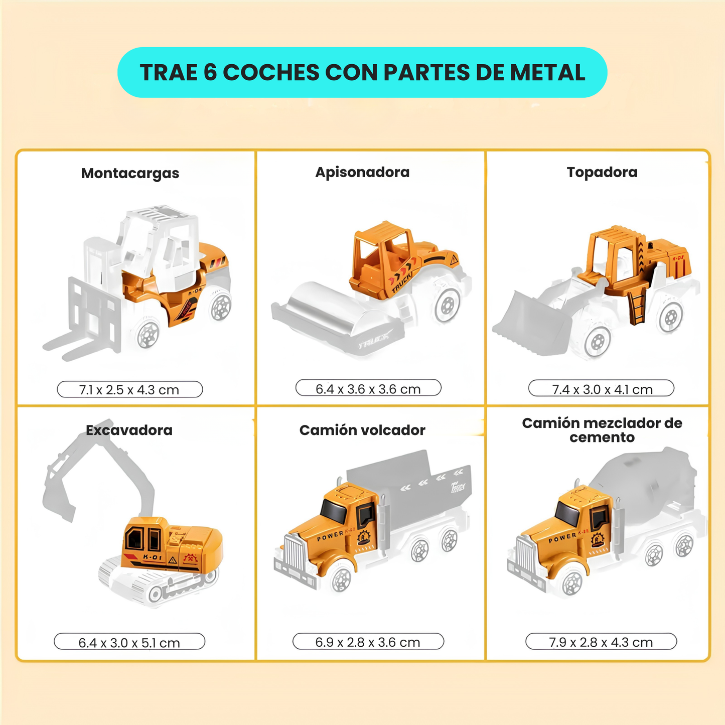 Juego de Camión 7 en 1 Construcción Con Luces y Led