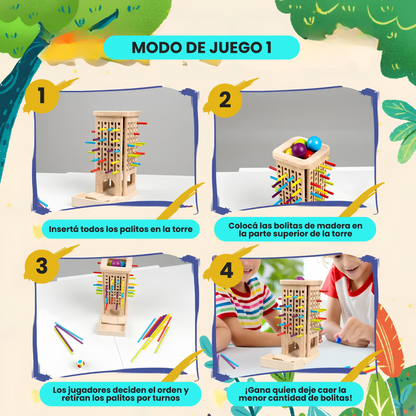 Torre Didáctica de Palitos con Pelotas