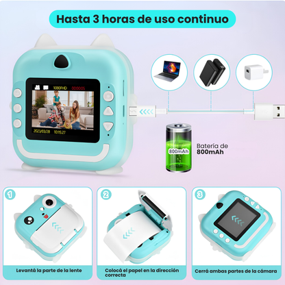 Cámara infantil de Impresión Instantánea Video 48 MP