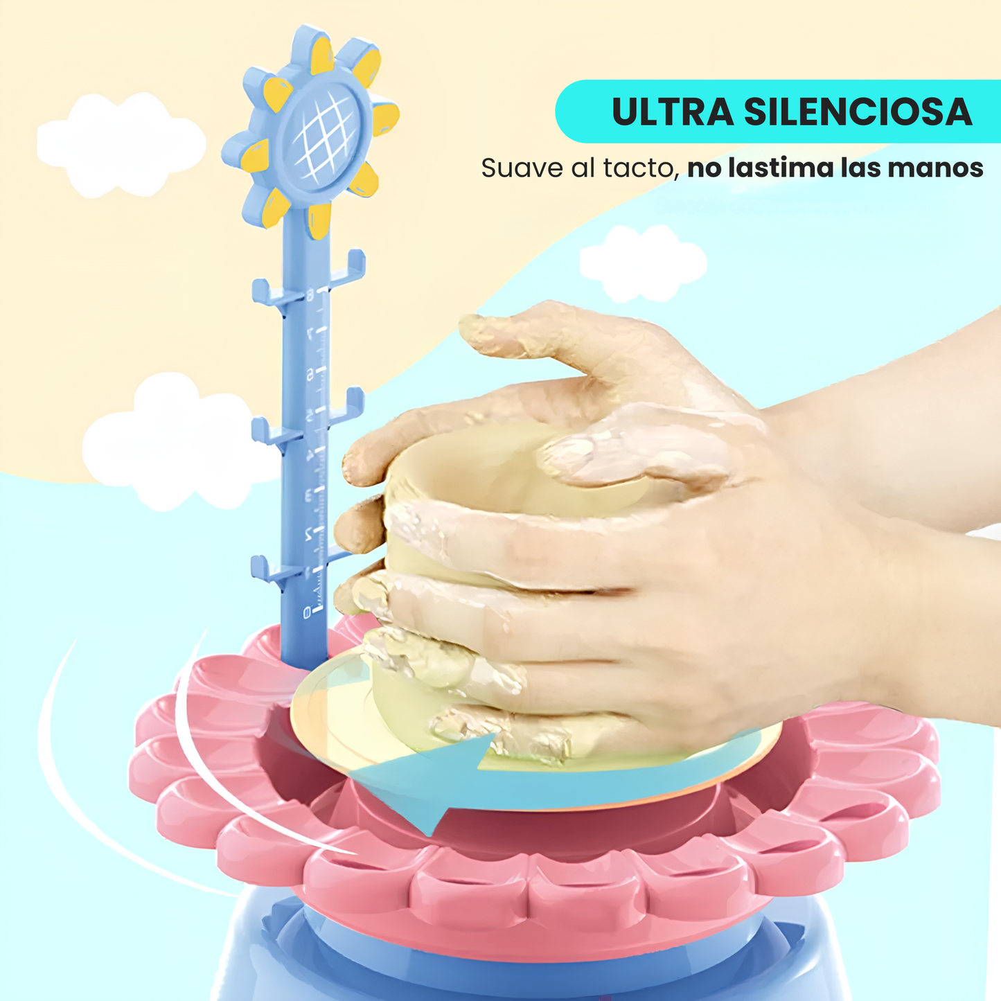 Máquina de Cerámica Giratoria Infantil con Colores Manualidades
