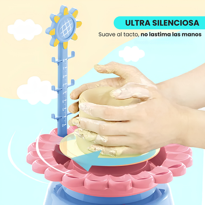 Máquina de Cerámica Giratoria Infantil con Colores Manualidades