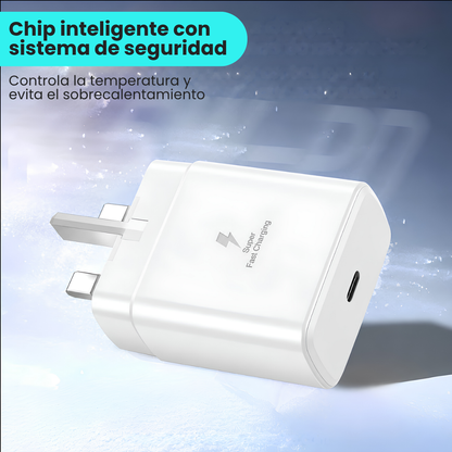 Cargador Carga Rápida 45W Tipo C + Cable 1.5 Iphone 15 16 17 18 Samsung  S22 S23 S24 S25