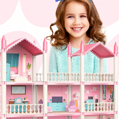 Casa de Muñecas Gigante 14 Habitaciones + 38 Accesorios